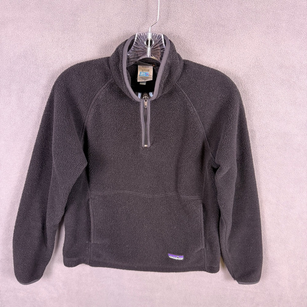 Patagonia Synchilla Fleece Pullover Womens XS Black Quarter Zip